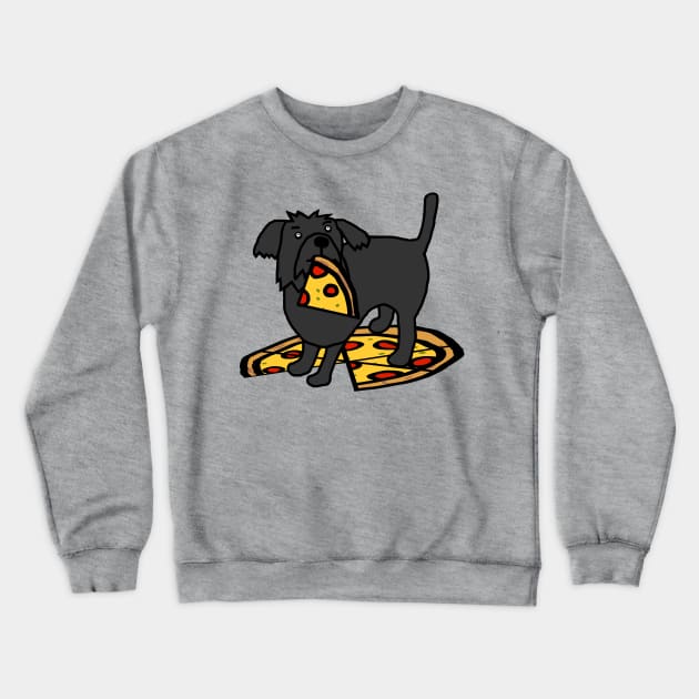 Cute Dog with Pizza Crewneck Sweatshirt by ellenhenryart